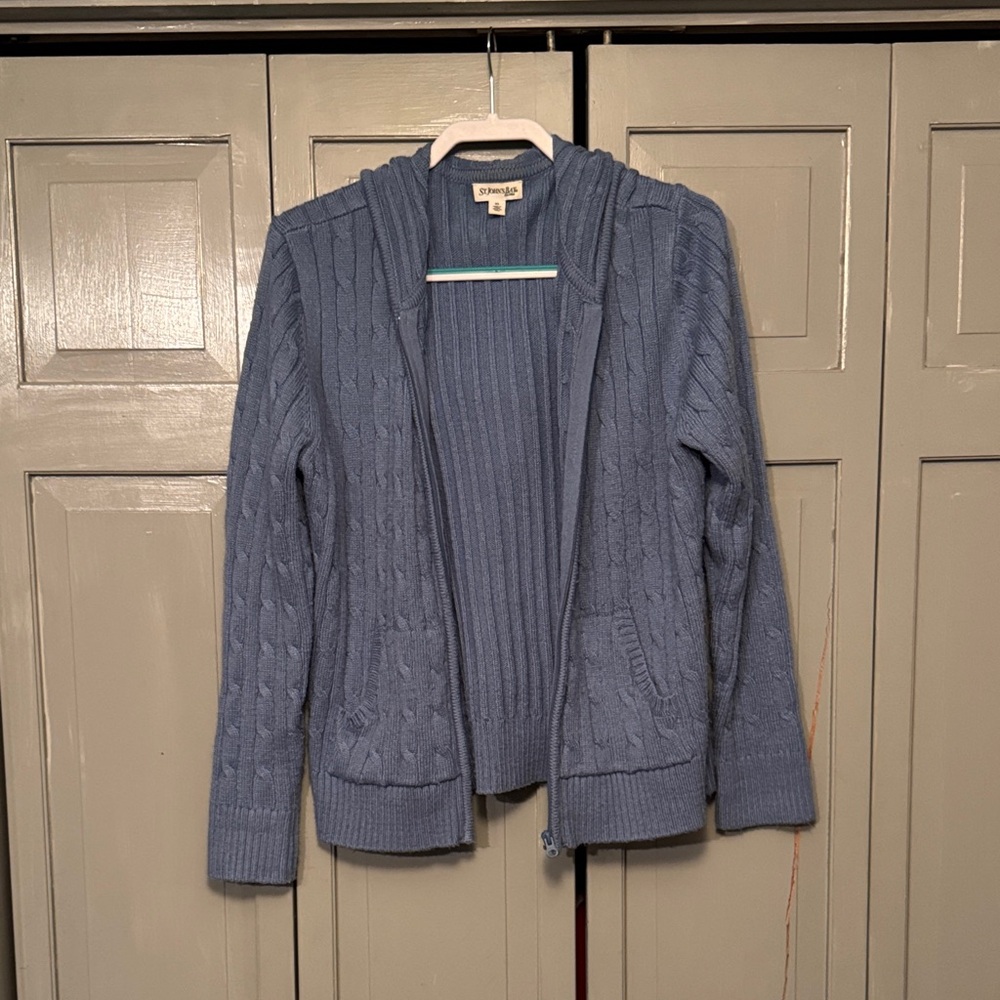 Saint John's Bay Active Women's Blue Cable Knit Cardigan